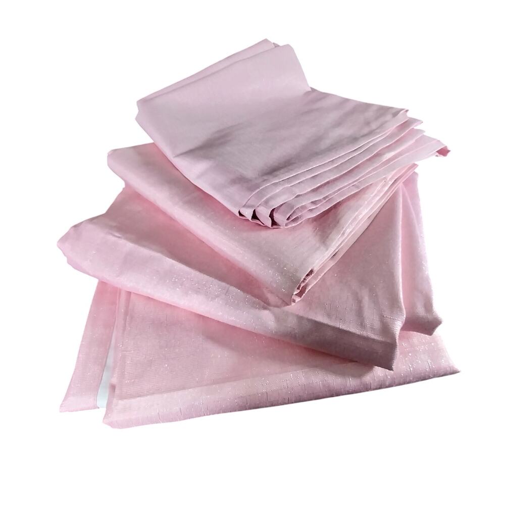 NWOT! YOUR ZONE! ICED PINK FULL LENGTH ROD POCKET DRAPES, CURTAINS, 4 PANELS!